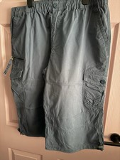 Cotton Traders Men’s Blue Cargo Shorts, Elastic Waist Size 38-40”