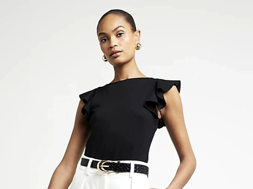 River island black ruffle - black,