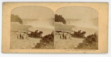 Victorian Stereoview Early USA 1800s The American and Horse-Shoe Falls Niagara
