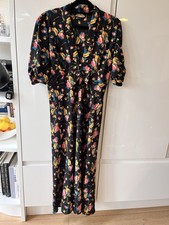 Nancy Mac Women's Sable Dress Size 12 (2) Never Worn ! Black Floral