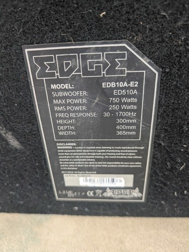 Edge edb10a active - 10", car