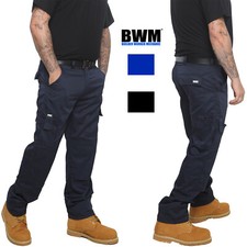 Mens BWM Lightweight Cargo Combat Work Trousers Size 28 to 52 & Knee Pad Pockets