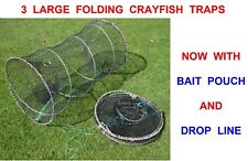 3 LARGE RON THOMPSON CRAYFISH TRAPS LIVE BAIT LOBSTER PRAWN CRAB DROP NET POT