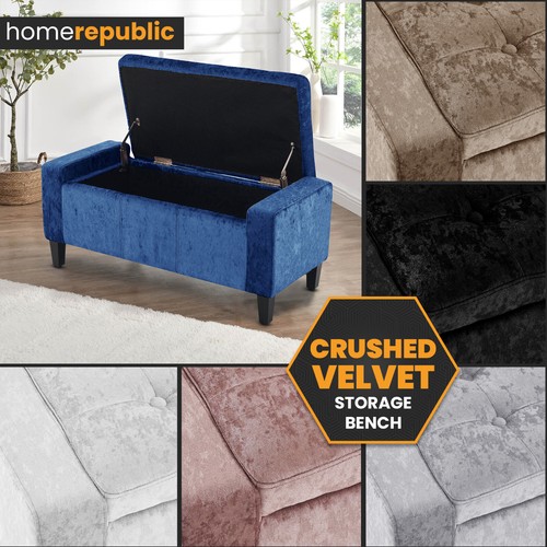 Crushed velvet ottoman - crushed,