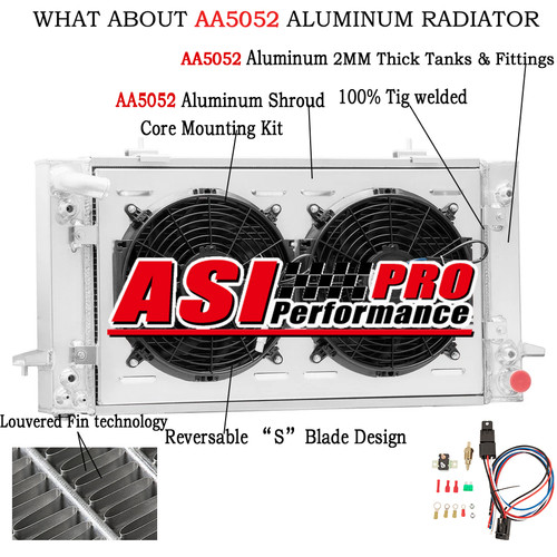 Row radiator shroud fan for - radiator,