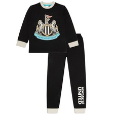 Newcastle United FC Boys Pyjamas, Football Sleepwear Set, Kids Cotton Nightwear