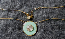 Dryberg & Kern - short necklace with turquoise/crystal pendant
