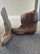 MENS SANCHO COWBOY BOOTS BEIGE TAN SIZE UK 10
