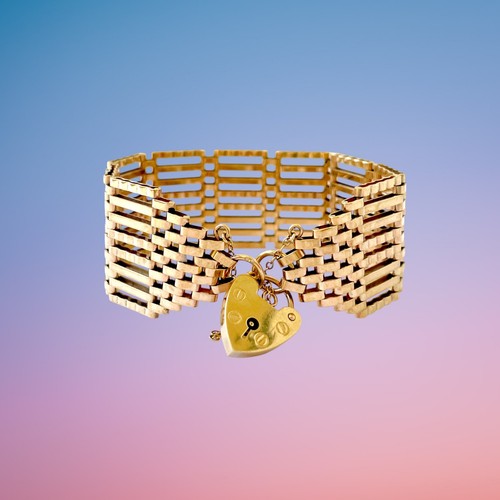 Vintage 9ct gold bar gate - vintage,