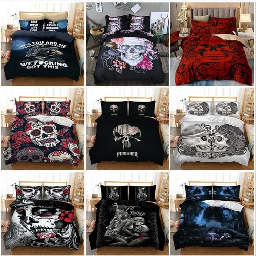 Gothic skull duvet quilt cover - duvet,