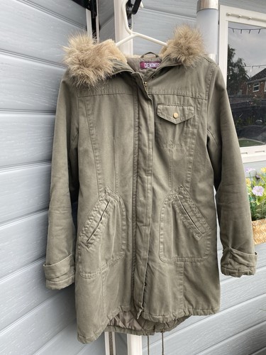 Denim olive green parka - co,