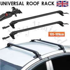Universal Lockable Aluminium Car Roof Rack Bars No Rail Anti Theft Carrier 105cm