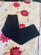 Stromberg Logo Polyester Blend Teflon Coated Pinstripe Golf Trousers - Size 34S