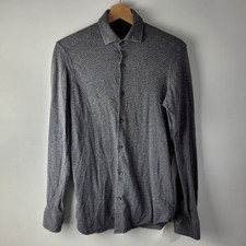 Massimo Dutti Men Size S Grey Italian Fabric Smart Shirt Casual Long Sleeve