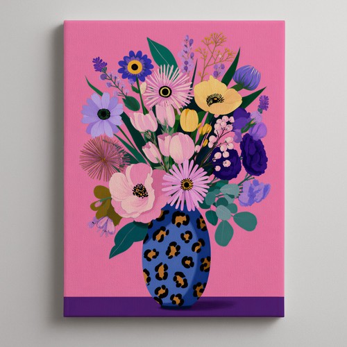 Pastel floral bouquet blue - floral,