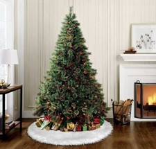 Xmas Tree Mat Base of Christmas Tree Snow Effect Faux Fur Rug Put Presents on