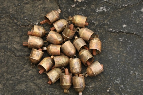 Vintage indian tin bells - vintage,