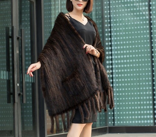 Knit 100 real mink - real, /
