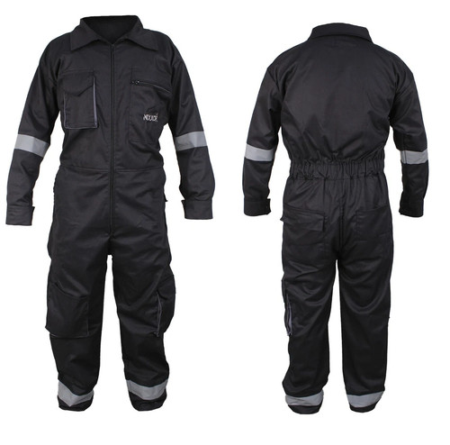 Men black work wear overalls - black,