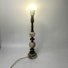 Vintage Onyx And Brass Table Lamp 45cms Slight Fault Working Mid Century Old
