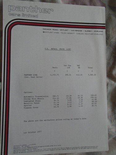 Panther lima price list - lima,