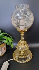 Vintage Glass Table Lamp Base With Globe Shade 13in Tall Interior Design Decor 