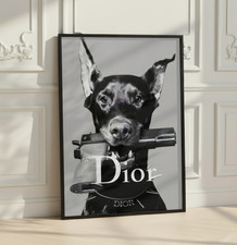 Dior Dog Wall Art Black &
