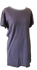 Bon Marche Pale Navy Polka Dot Pure Cotton Short Sleeve Nightdress Size UK 16-18