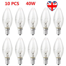10x Clear Small Edison 40W Lamp Candle Light Bulbs E14 Screw Base Dimmable