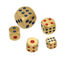 2x Brass Dice Polished Bar