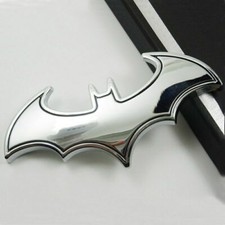 3D Metal Chrome Batman Emblem