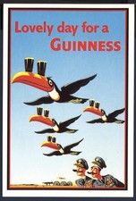GUINNESS Promo Postcard: Formation Flying Toucans - "Lovely Day for a Guinness"