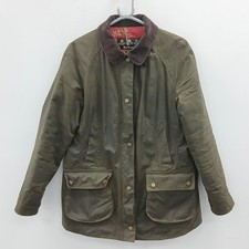 Barbour Jacket Womens Size UK 14 Green Waxed Cotton Designer RMF30-CAP