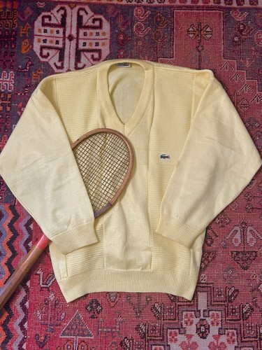 1990s lacoste yellow knitted - lacoste,