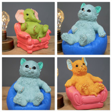 Bright Coloured Elephant On Arm Chair Cell Mobile Phone Mount Holder Desk Stand 