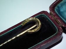 Beautiful c1900 18ct Gold Good Luck Horseshoe Cravat / Stock / Stick Pin Boxed