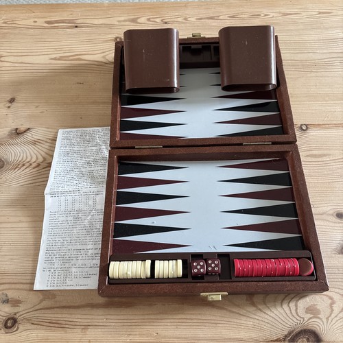 Backgammon set brown faux - backgammon,