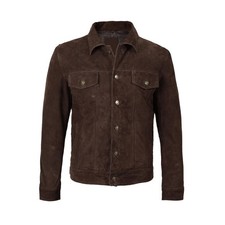 Men's Dark Brown Suede Trucker
