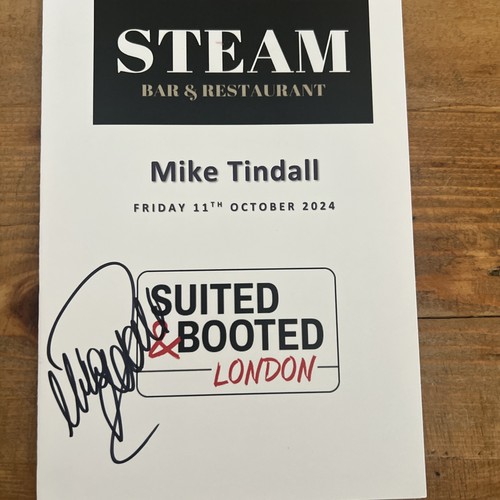 Mike tindall signed menu - tindall,