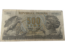 Repubblica Italiana 500 Lire Banknote Italian Currency 1966 Collector Bank Note