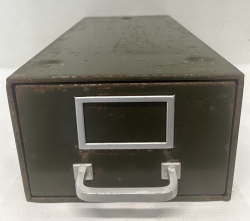 Vintage steel drawer index - steel,