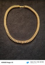 Gold Toned Diamond Tennis Necklace.