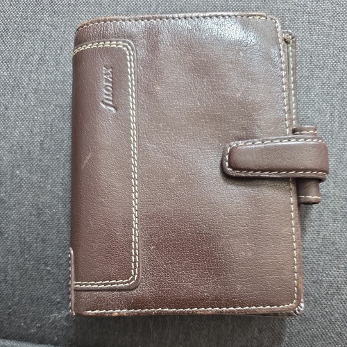 Filofax brown leather pocket - filofax,