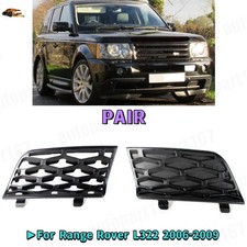 Pair For Range Rover L322 2006-09 Front Bumper Air Intake Grille Cover Bezel