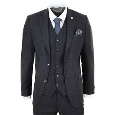 Mens Wool Tweed Suit 3 Piece
