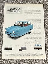 Collectable 1989 Magazine Advert Picture Sony Car Stereo Ad 80's + Robin Reliant