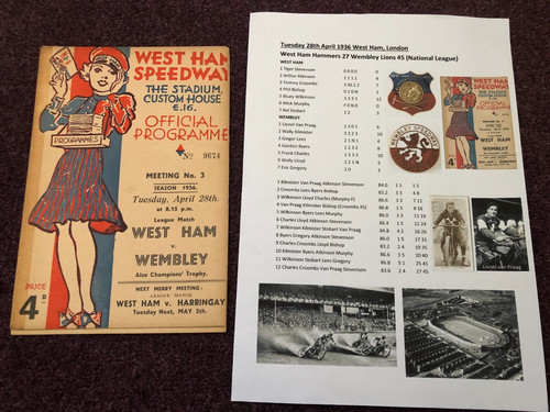 Speedway programme pre war