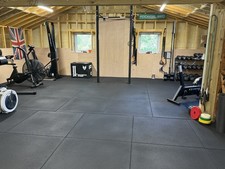 20mm Black Rubber Gym Floor Mats 1m x 1m Excellent Condition