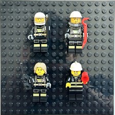 Genuine LEGO Firefighter Minifigure Bundle with Tools & Gear – Set of 4