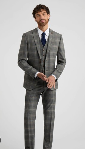 Pieces grey check suit set - 3,